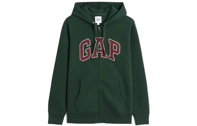 Толстовка унисекс с капюшоном кардиган GAP, темно-зеленый