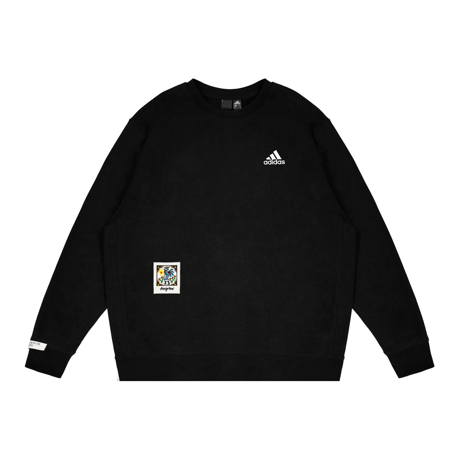 Толстовка LABEL Unisex Black с круглым вырезом, средней посадки Adidas — фото 3