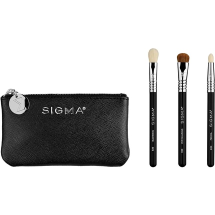 

Мини-набор кистей для глаз Sigma Beauty Glam 'N Go. Полный дорожный набор для макияжа глаз. 3 синтетические кисти для макияжа и косметичка. Веганские гипоаллергенные кисти для макияжа глаз.