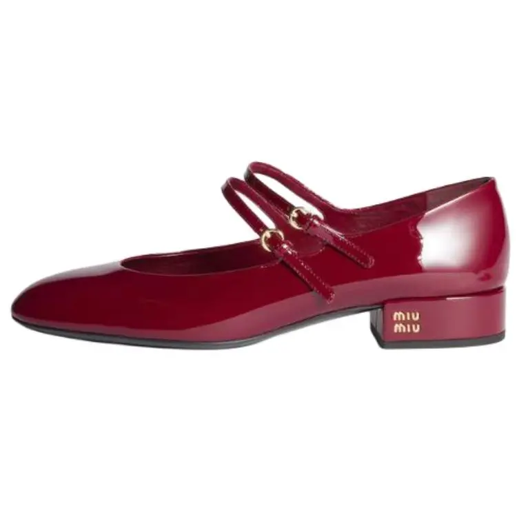 MIU MIU Туфли Мэри Джейн на массивном каблуке, женские, фиолетовые