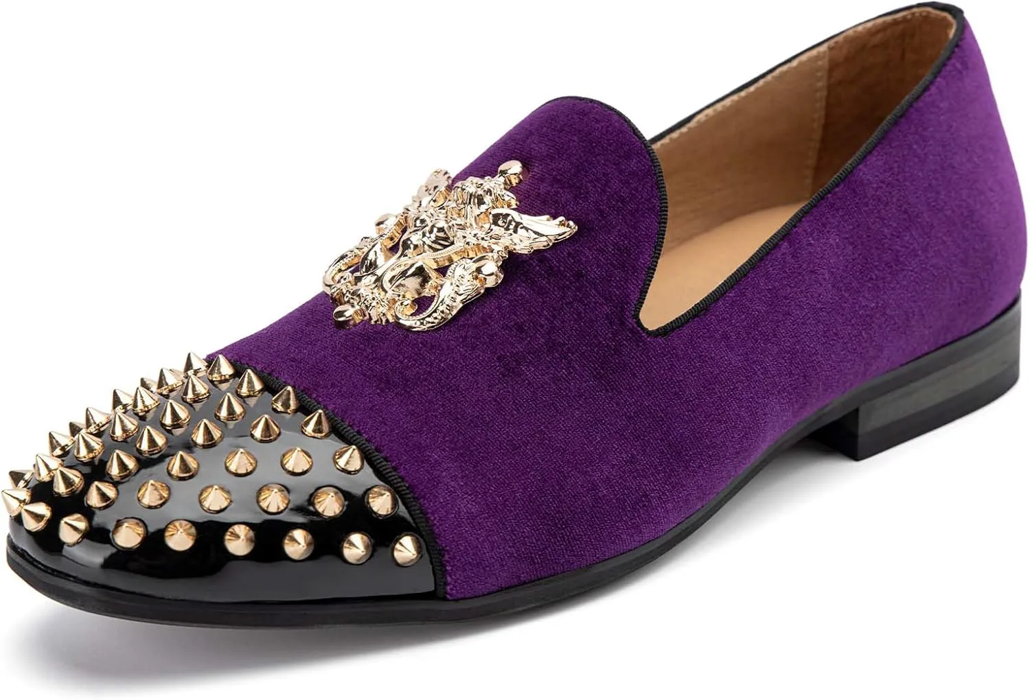 

Мужские бархатные лоферы Meijiana с металлическими украшениями, праздничные роскошные лоферы, фиолетовый