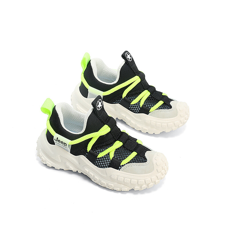 Кроссовки Jeep Kids Outdoor Shoes Kids Low-top Black/Green, черный/зеленый — фото 3