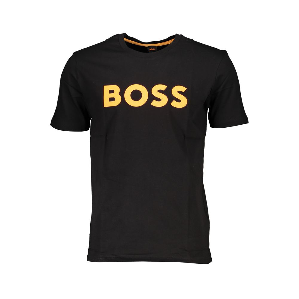 

Черная хлопковая мужская футболка Hugo Boss