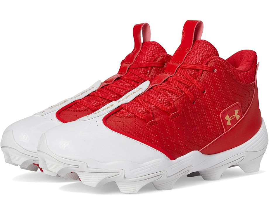 

Кроссовки Under Armour Harper 9 RM Baseball Cleats, цвет White/Red/Metallic Gold