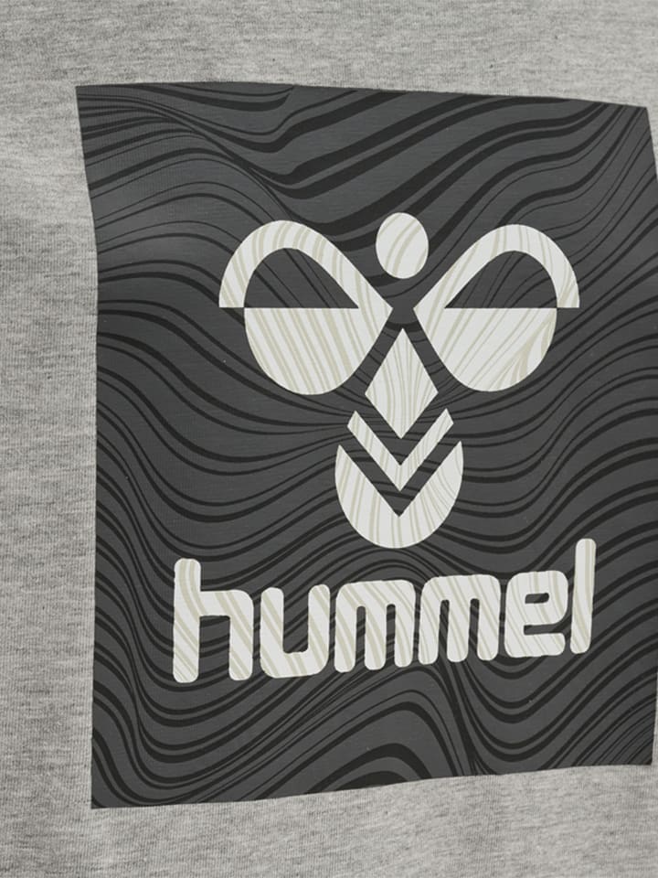 Hummel Детская футболка Hmloffgrid, цвет серый меланж/кованое железо — фото 3