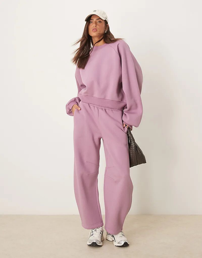 

Джоггеры ASOS DESIGN с завышенной талией черно-розового цвета — часть комплекта