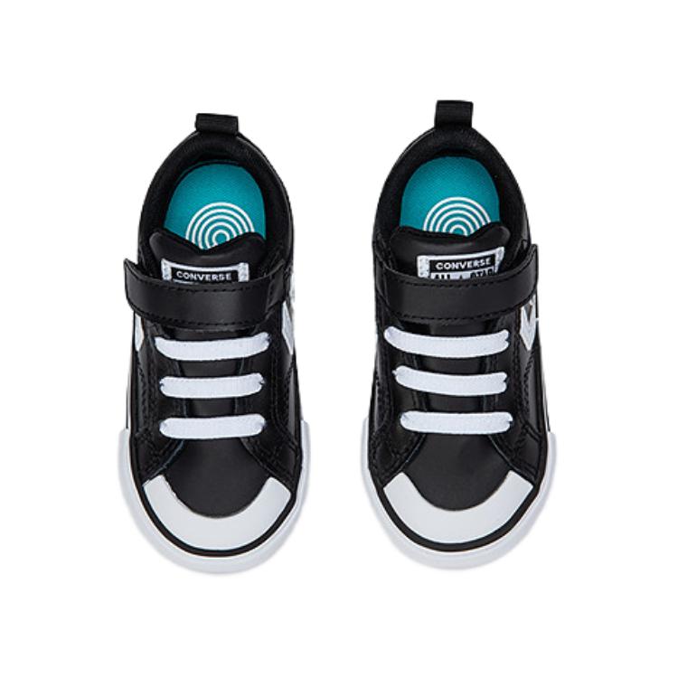 Низкие детские кеды из холста черно-белые Converse для малышей — фото 4