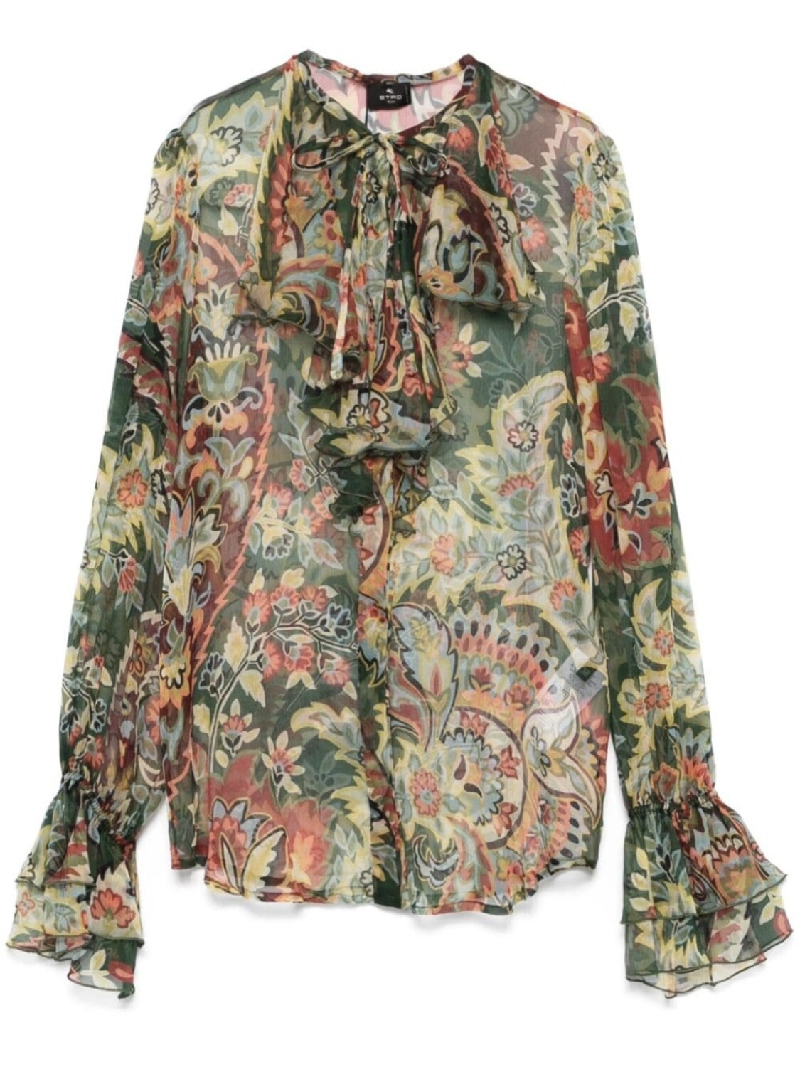 

ETRO рубашка с оборками, зеленый