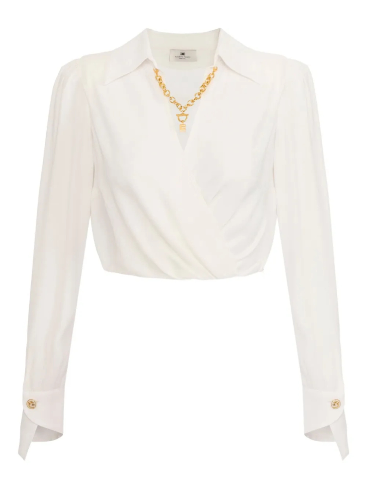 

Блузка с запахом и длинными рукавами Elisabetta Franchi, белый