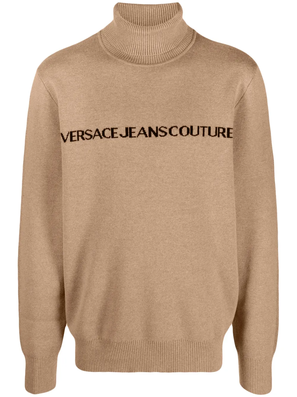 

Джемпер с высоким воротником и логотипом Versace Jeans Couture, нейтральный