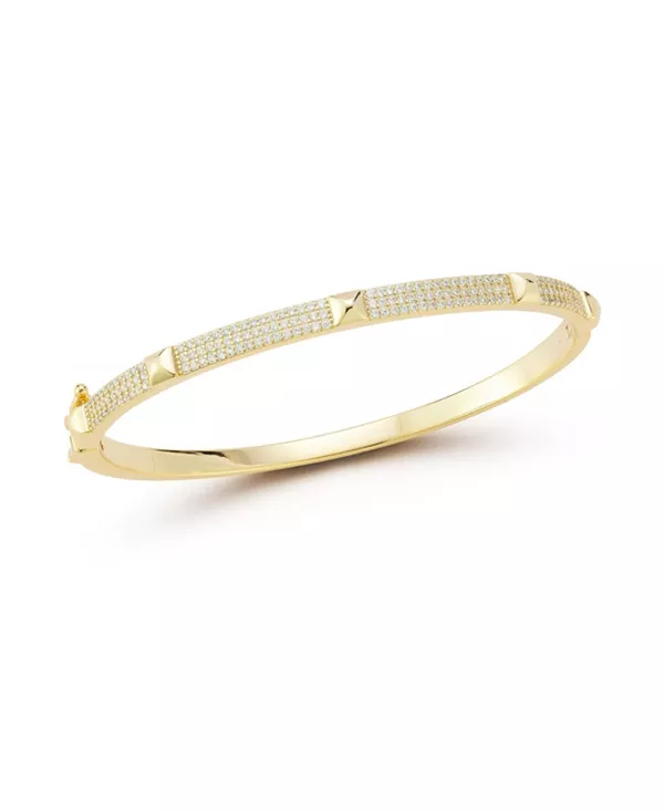 

Браслет из стерлингового серебра с позолотой 14 карат с головкой для гвоздя и паве Rachel Zoe, gold