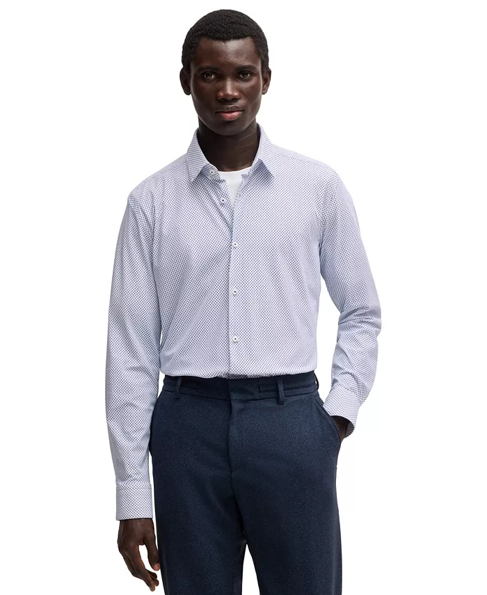 

Мужская облегающая рубашка Performance Dress Shirt Hugo Boss, синий