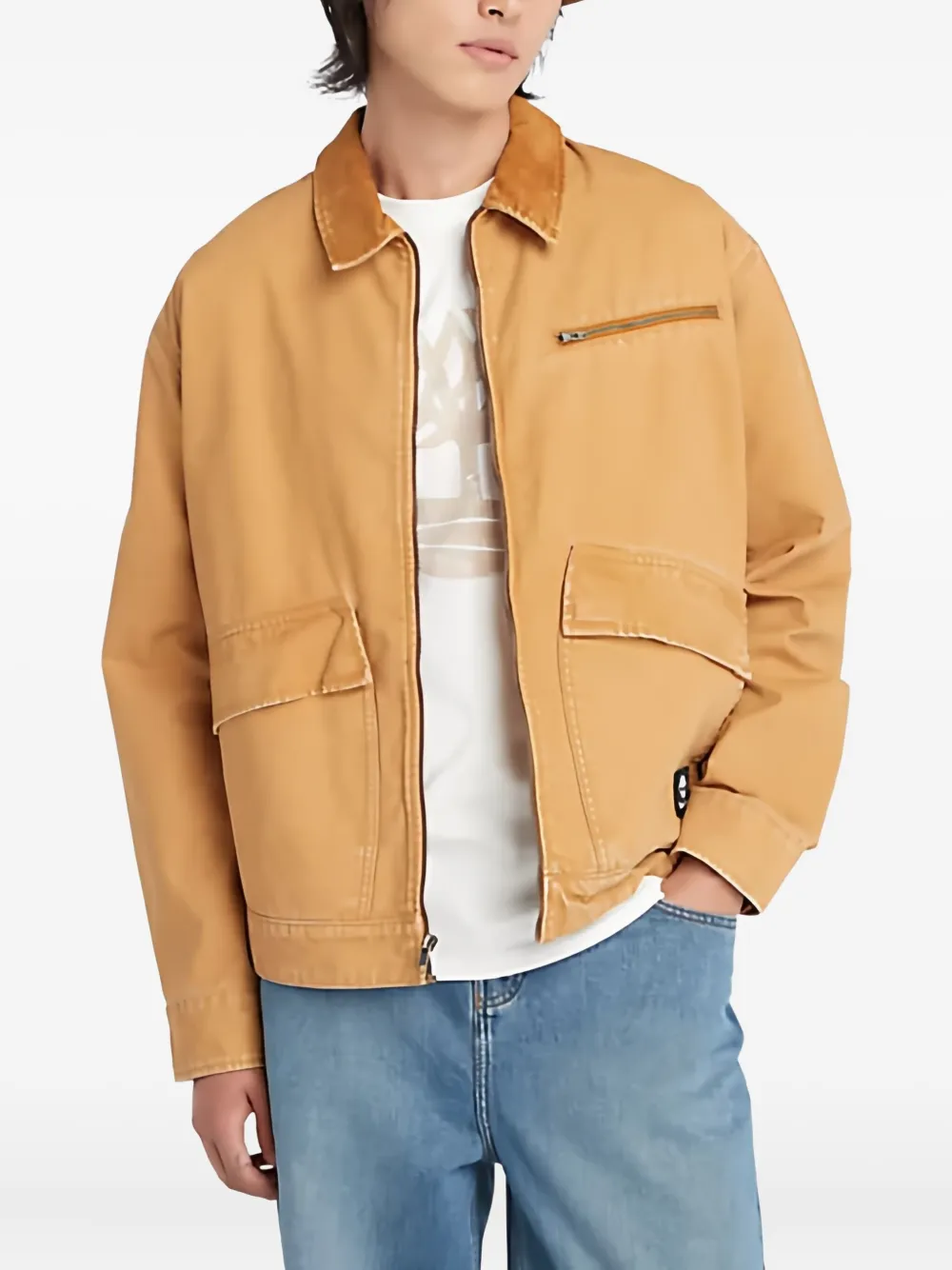 

Куртка с накладными карманами и заплатками на локтях Timberland, коричневый
