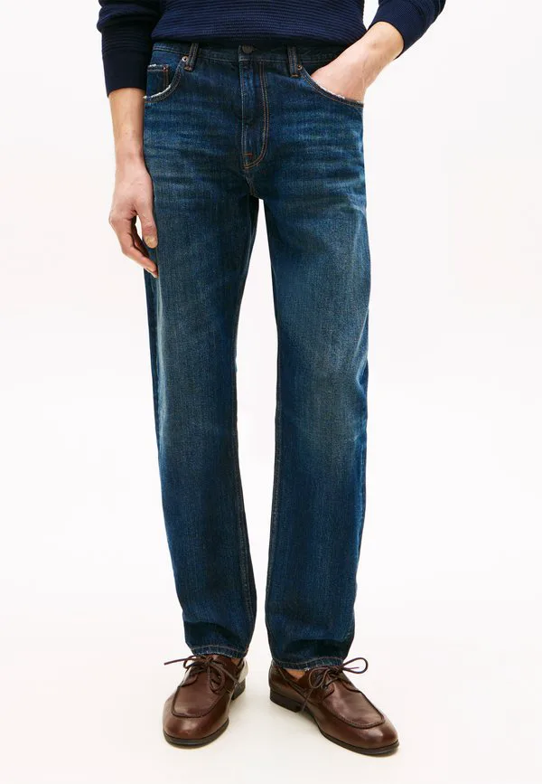 Джинсы harlem с эффектом потертости, стандартные, зауженные, прямые. Tommy Hilfiger, Baz Indigo