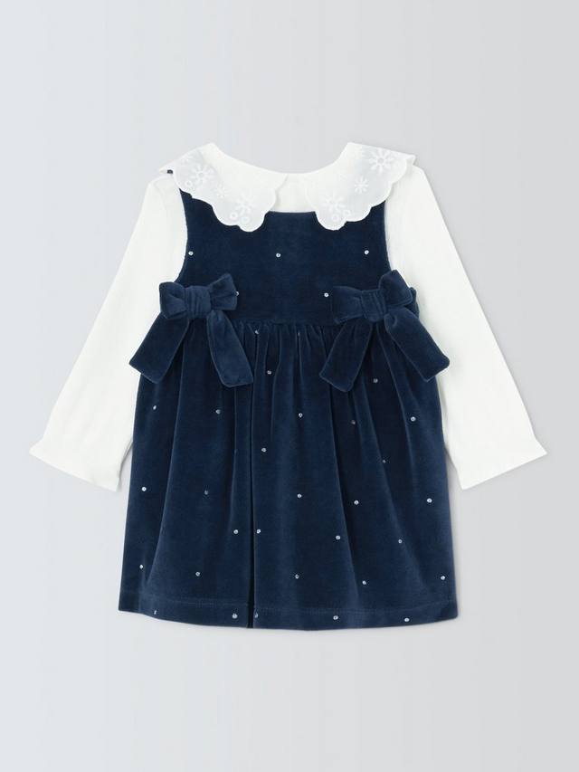 

Детский комплект из велюра: платье и топ с принтом John Lewis, Blue