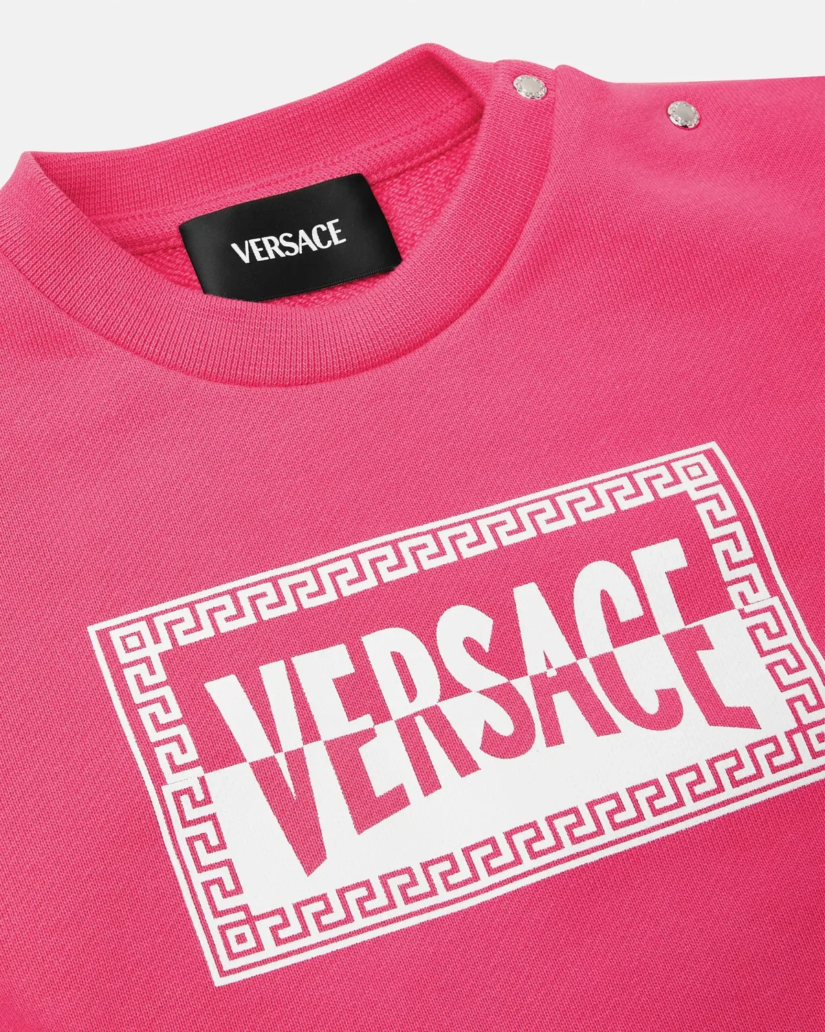 Детский свитшот из хлопкового джерси с принтом VERSACE, розовый — фото 4