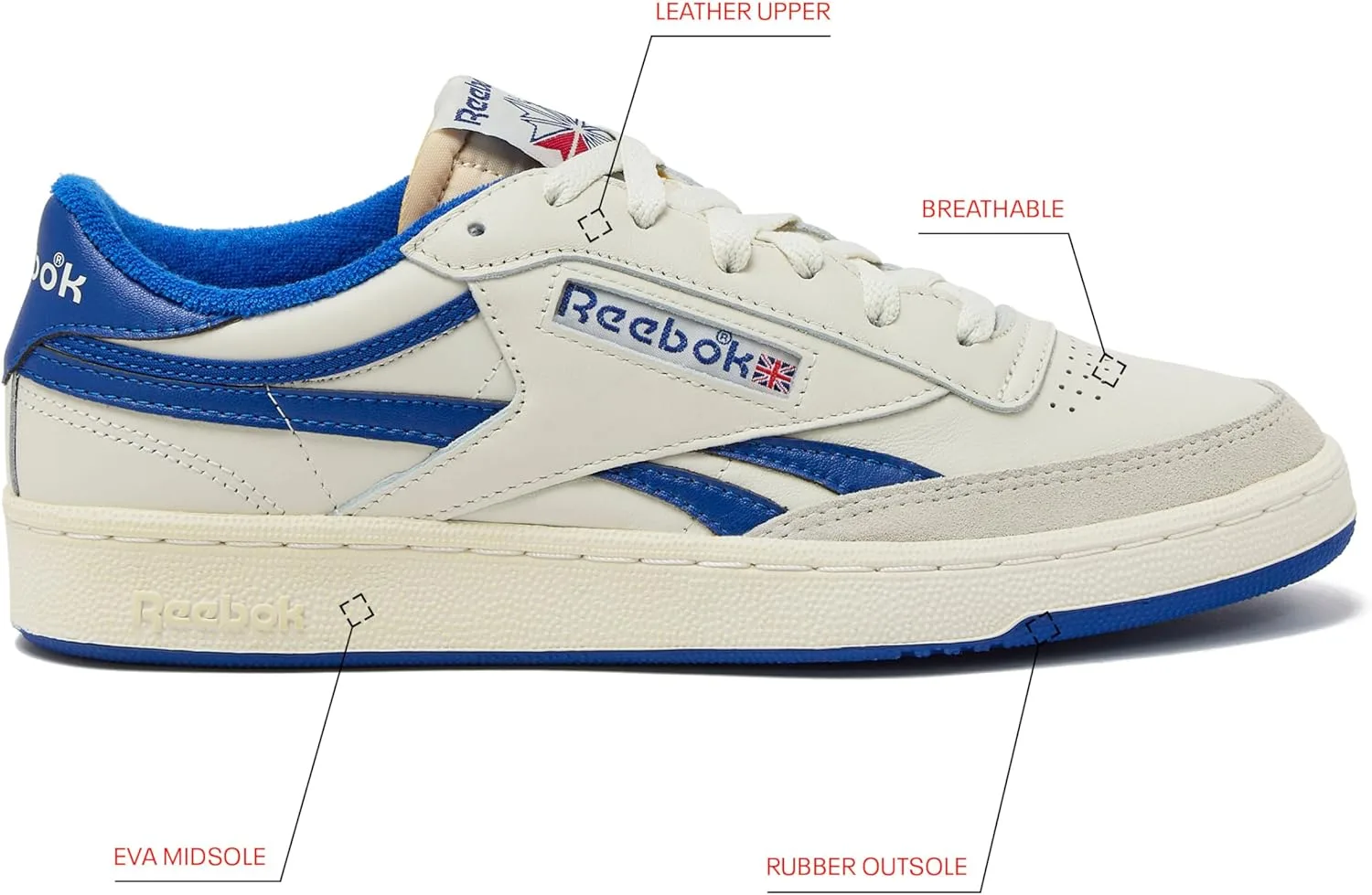 Мужские кроссовки Reebok Club C 85, красный — фото 2