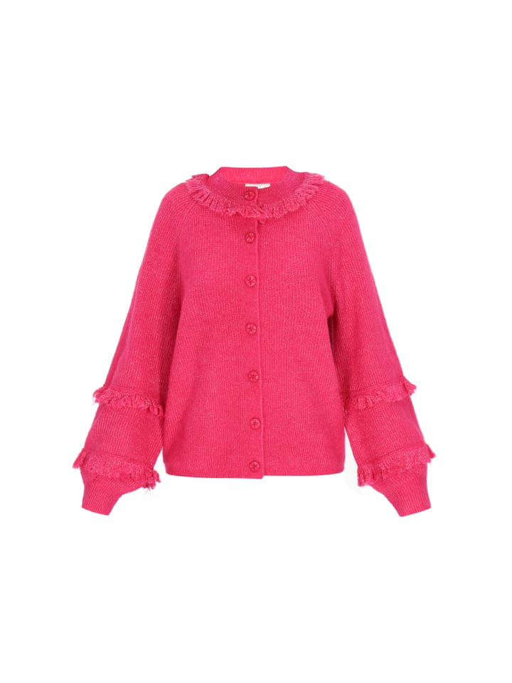 

Женский кардиган цвета фуксии меланж IZIA