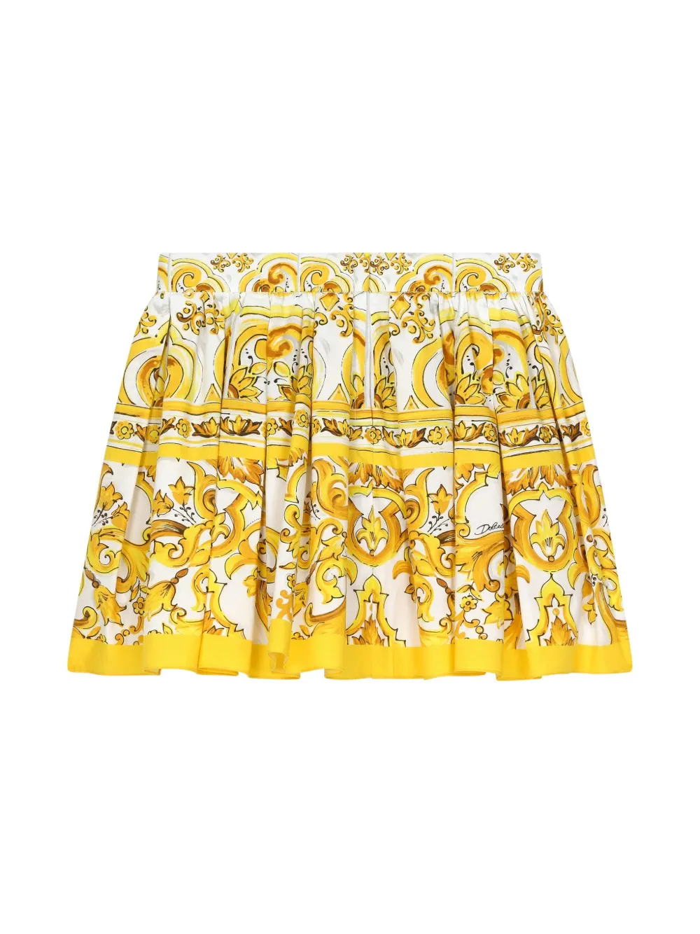 Юбка с принтом Majolica Dolce & Gabbana Kids, желтый — фото 2