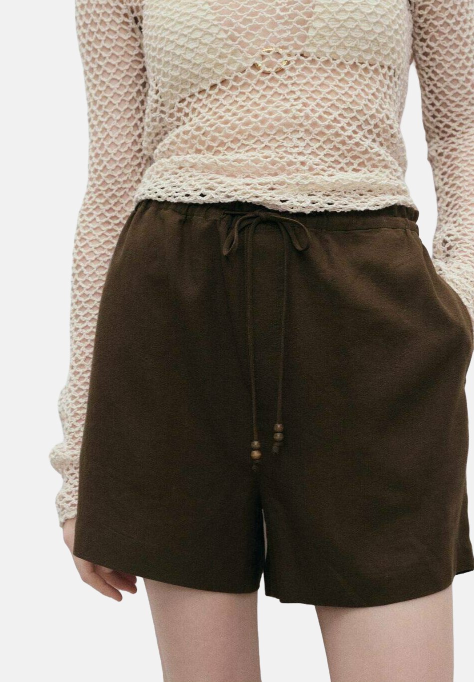 

Шорты DRAWSTRING Mango, темно-коричневый