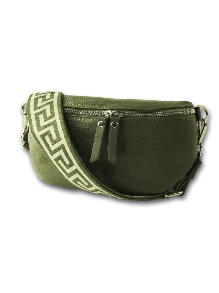 

Кожаная поясная сумка Toscanto, зеленая, разноцветная, примерно 25 см Toscanto