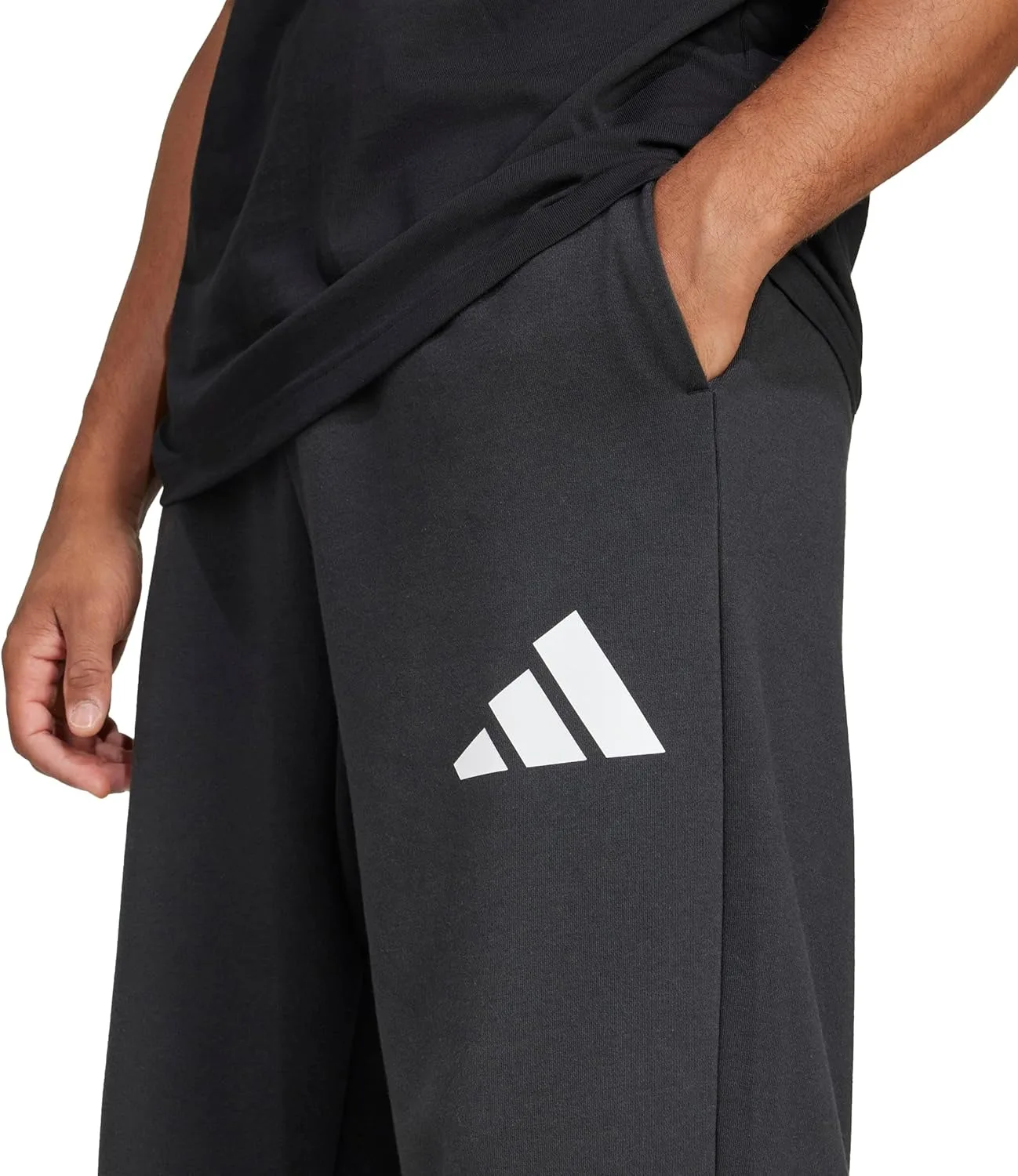 Мужские брюки Adidas Essentials 3-bar Wide Leg, черно-белый — фото 4