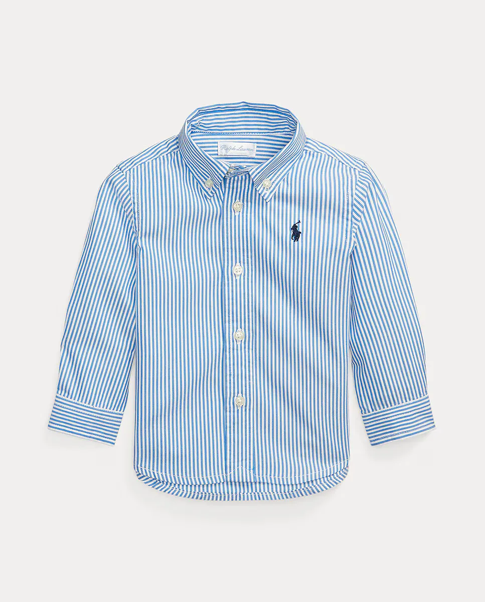 

Полосатая хлопковая рубашка для мальчика Polo Ralph Lauren, синий