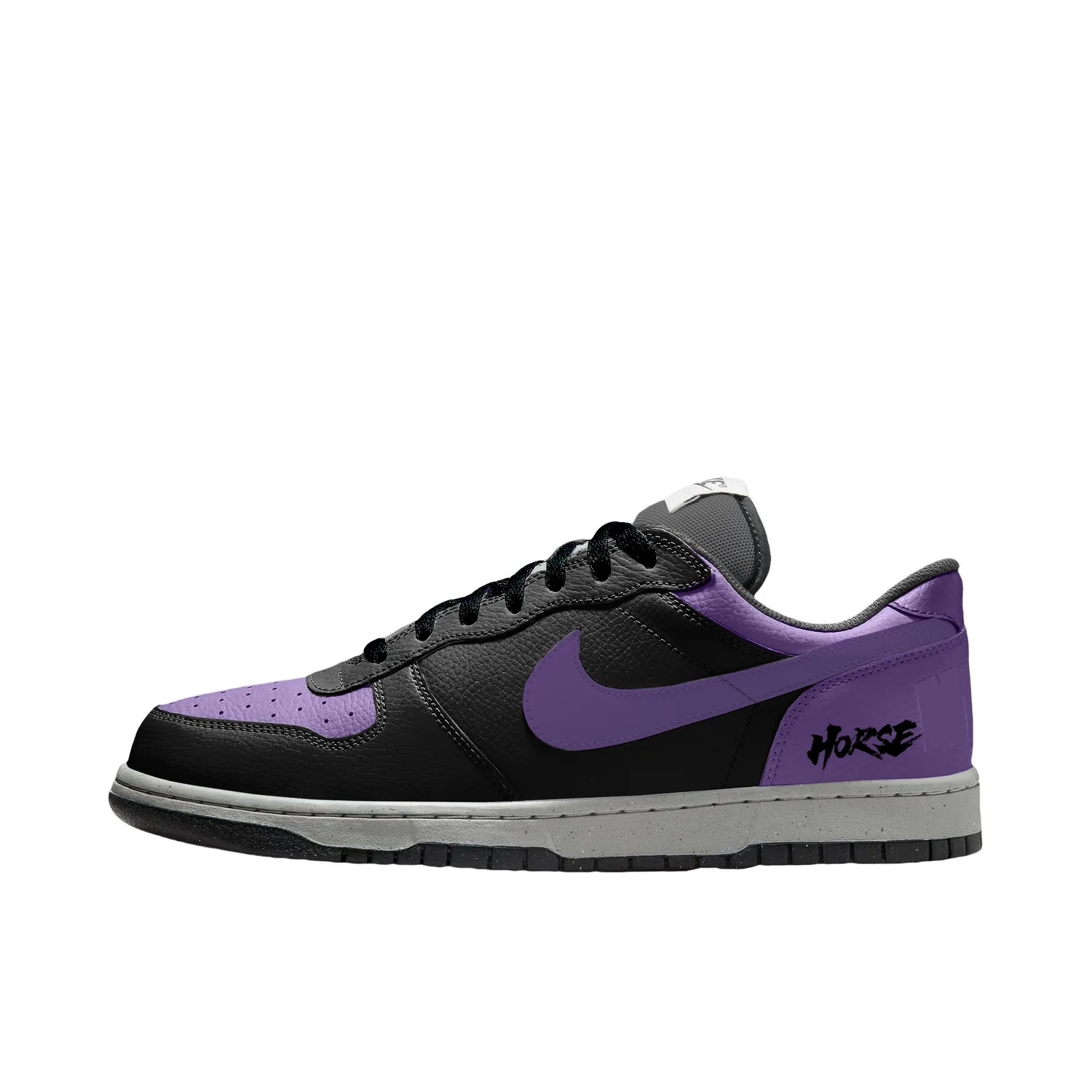 Nike Big Charm Purple Abrasion Resistant Slip Resistant Low top Skateboard Shoes Men's Black Purple