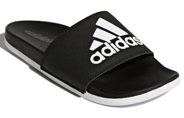 Тапочки adilette comfort slides black/white Adidas, черный — фото 2