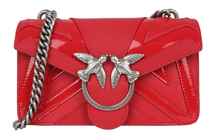 

Кожаная сумка Bird, сумка Swallow, через плечо, кроссбоди обычная женская красная PINKO