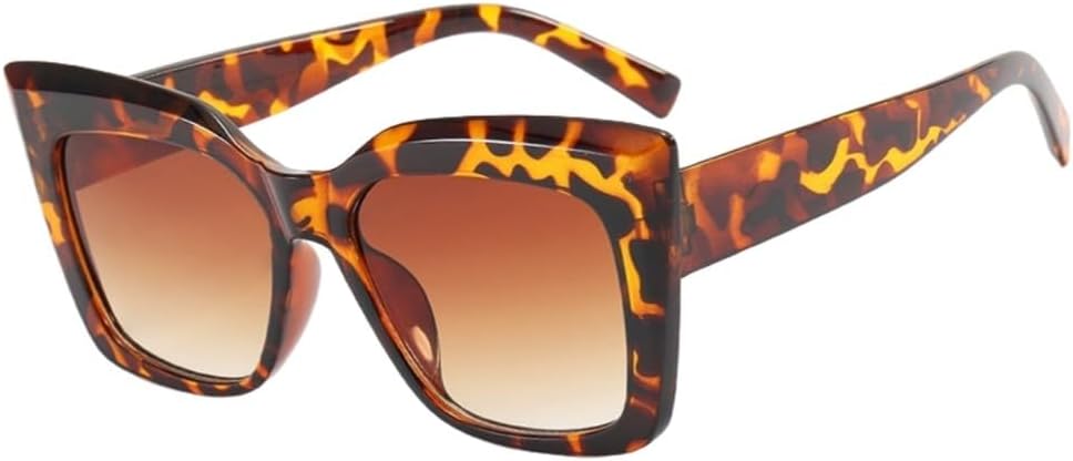 

Модные солнцезащитные очки в форме «кошачий глаз» с крупной оправой, ретро-стиль, разноцветные, женские солнцезащитные очки для активного отдыха и спорта UJNHGQ, Leopard Tea