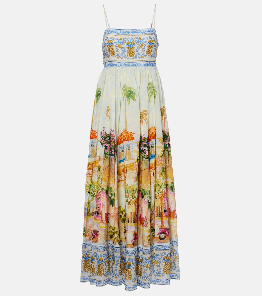 

Печатное макси-платье из хлопковой смеси Farm Rio, Aracati Multicolor