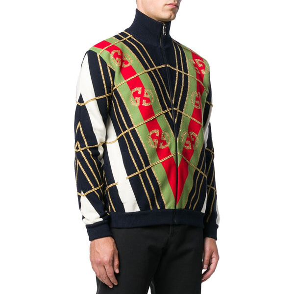Куртка bomber knit jacket 'multicolor' Gucci, черный — фото 3