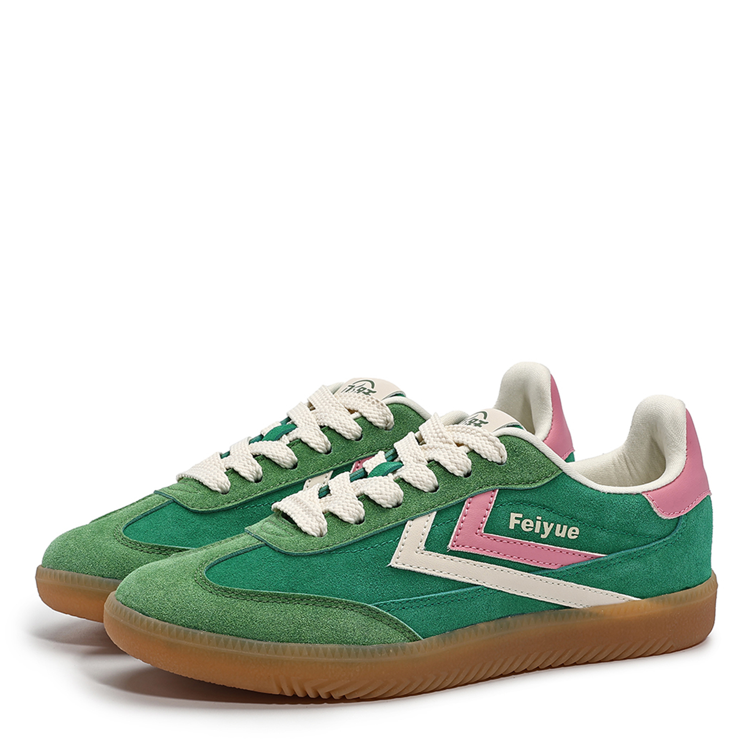 Feiyue Армейские кеды унисекс низкие зеленые/белые/имбирно-желтые - кофейные, цвет Coffee — фото 3