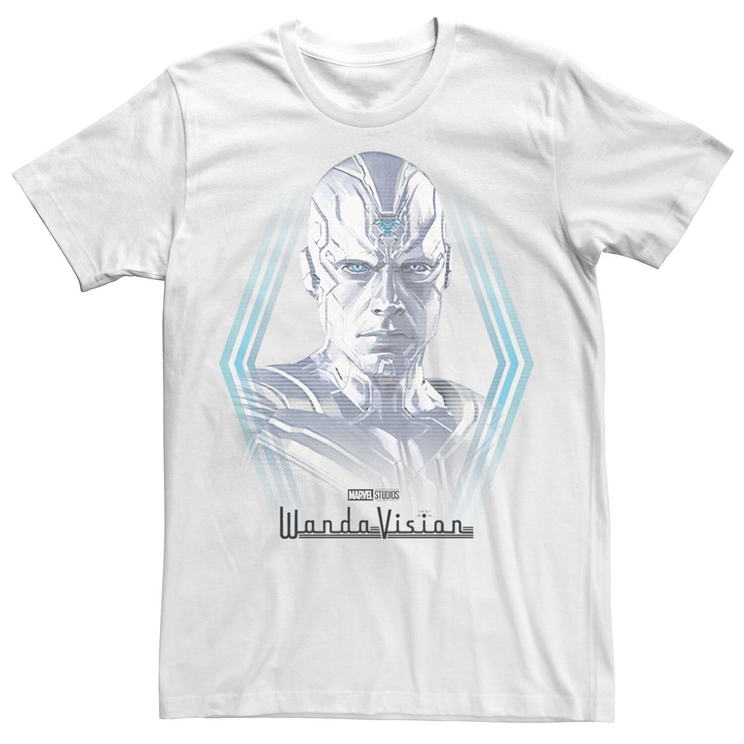 

Мужская белая футболка с портретом Marvel WandaVision Vision Licensed Character, Белый, Мужская белая футболка с портретом Marvel WandaVision Vision Licensed Character