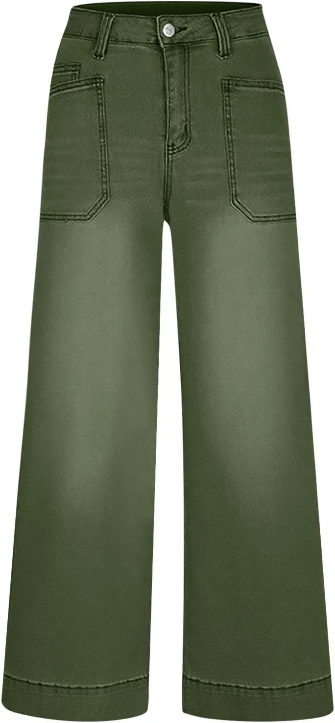 Джинсы свободные Boyfriend Jeans, Army Green — фото 4