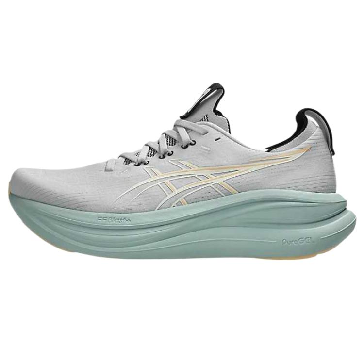 

Кроссовки для бега мужские GEL NIMBUS 28 с технологиями Fabric Cushioning, Breathable, Moisture Wicking и HYBRID GRIP ASICS, cloud серый/бежевый