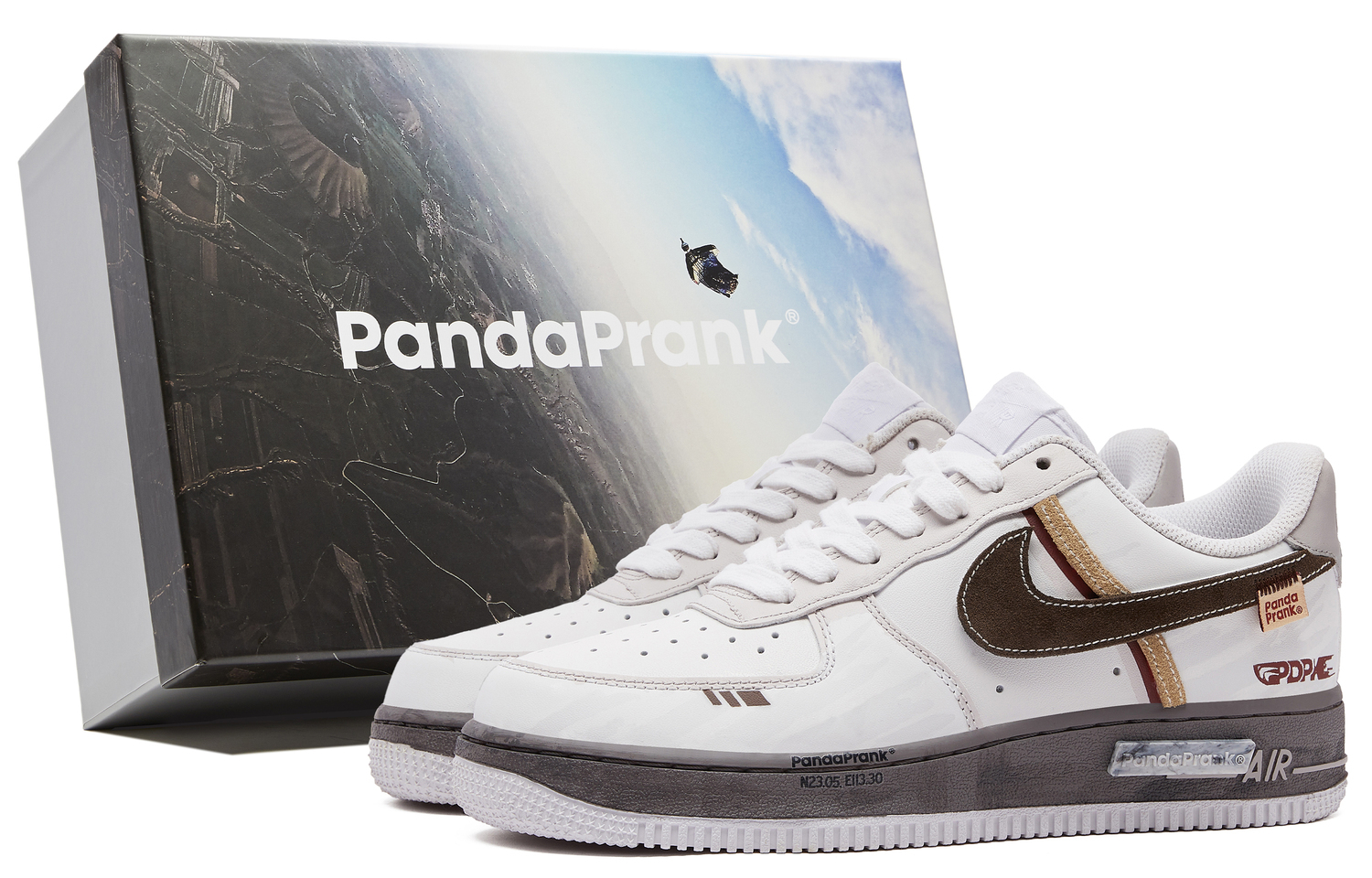 

Air Force 1 ударопрочные быстросохнущие низкие кроссовки для скейтбординга унисекс белый коричневый Nike, белый коричневый