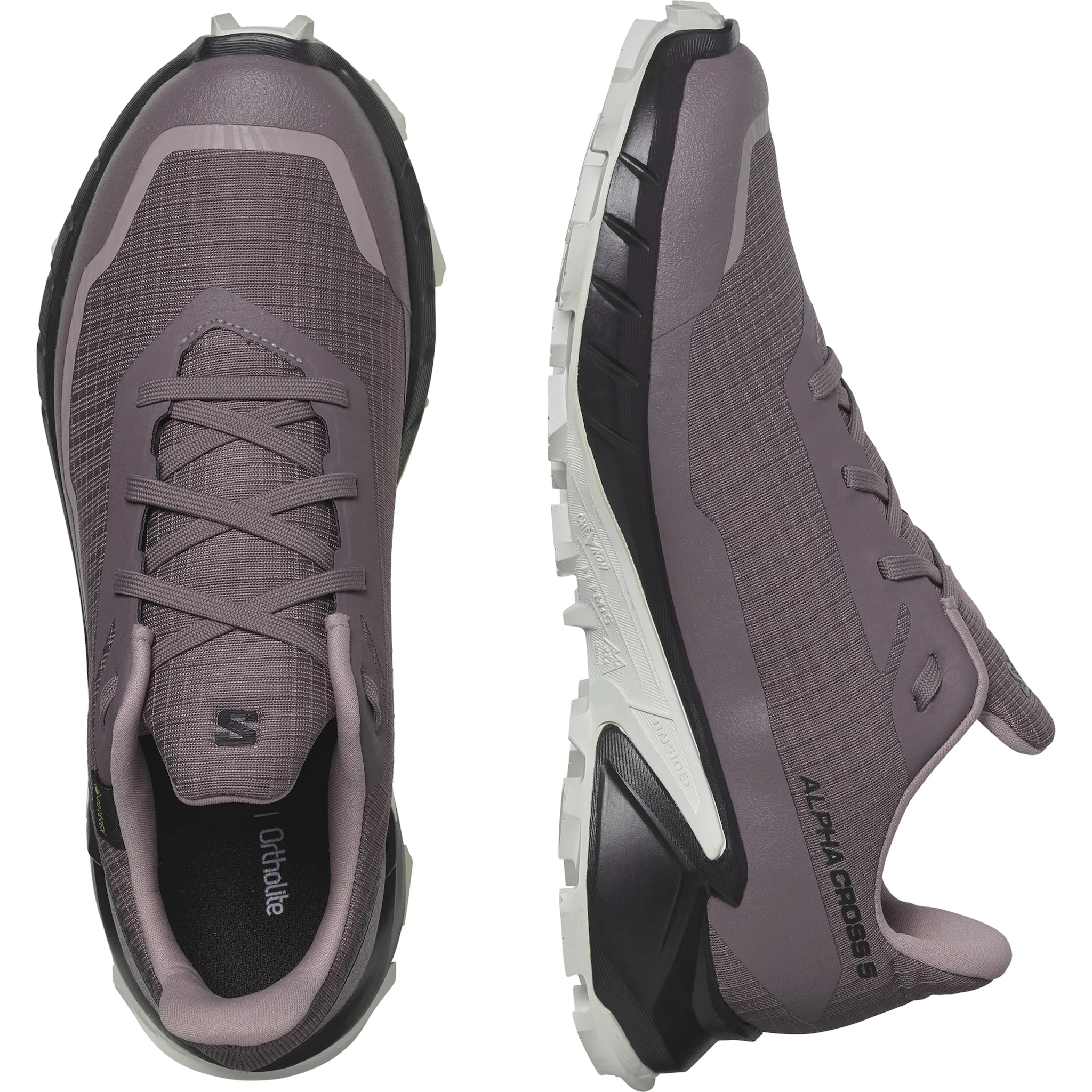 Кроссовки Salomon для бега по пересеченной местности "ALPHACROSS 5 W GORE-TEX", водонепроницаемые, фиолетовый — фото 4