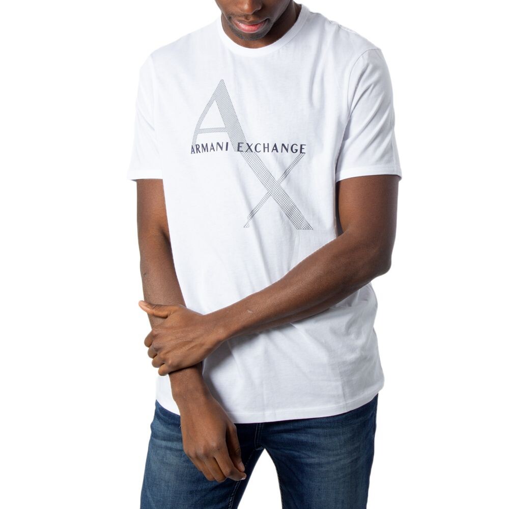 

Белая хлопковая футболка Armani Exchange