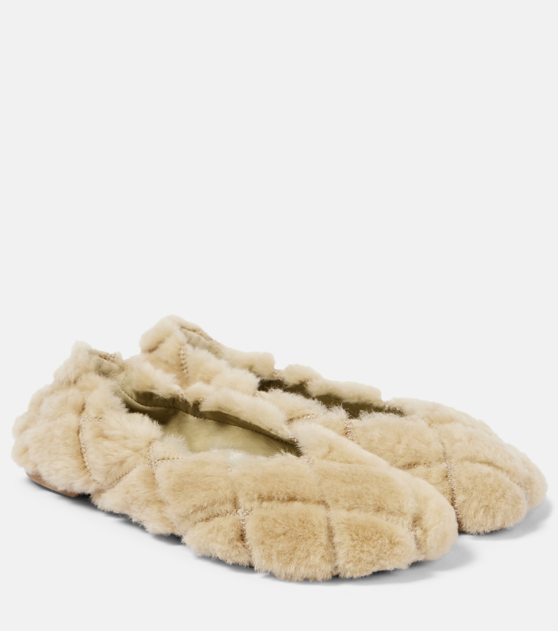 Детские стеганые балетки из овчины Burberry, Hunter