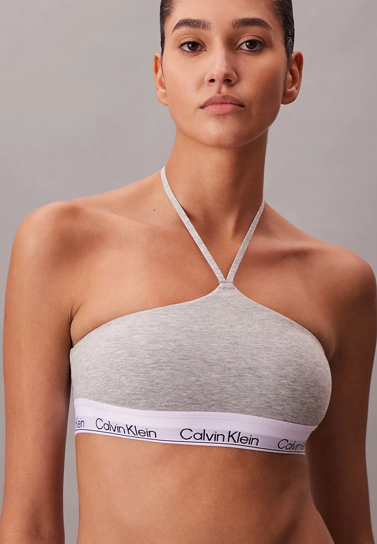 Бюстгальтер-бралетт, на тонких бретелях, Calvin Klein Underwear, серый — фото 3