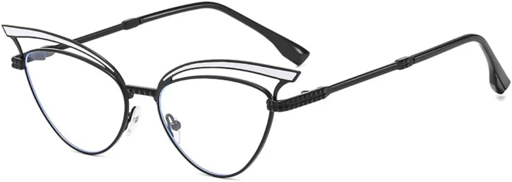 

Роскошные металлические солнцезащитные очки «кошачий глаз» с ажурной отделкой, модные мужские очки для путешествий и вождения, защита от УФ-излучения UV400 TVTBBVV, Black Clear