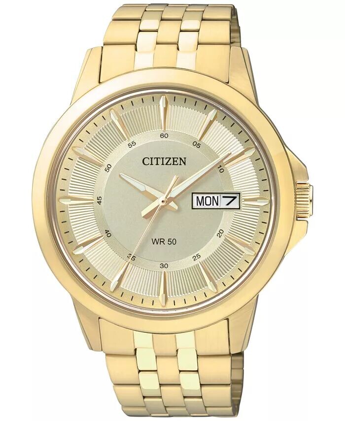 

Мужские золотистые часы-браслет из нержавеющей стали 41 мм BF2013-56P Citizen