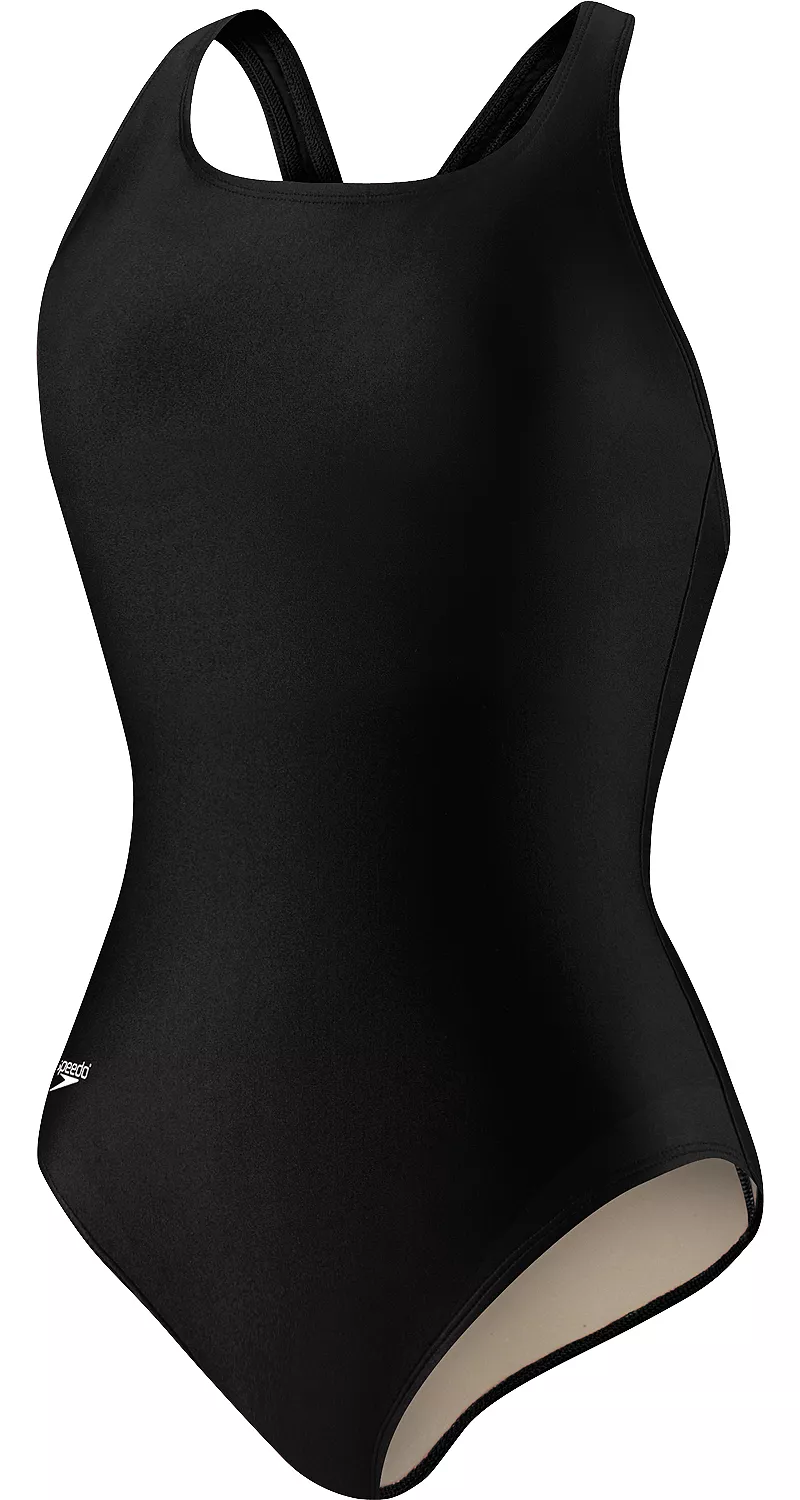 

Женский однотонный консервативный купальник Speedo с ультраспинкой, черный