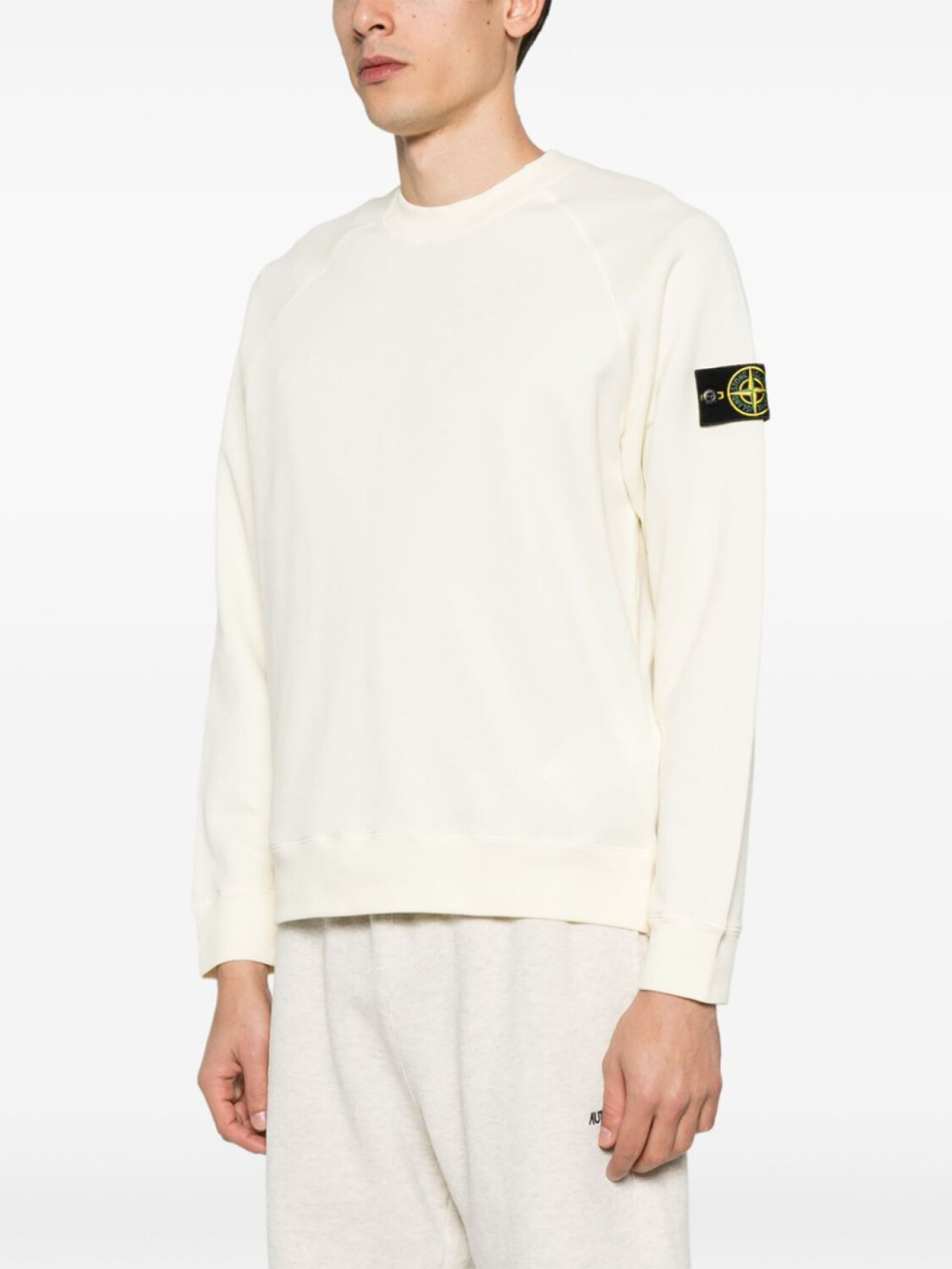 Stone Island толстовка с логотипом Compass, нейтральный цвет — фото 3