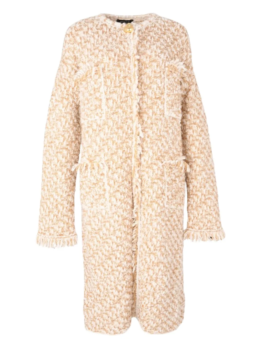 

Пальто с необработанными краями Fabiana Filippi, светло-бежевый