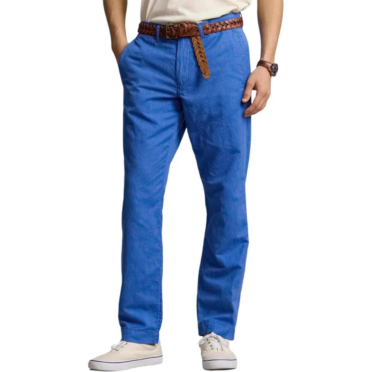 Брюки с плоской передней частью Polo Ralph Lauren, New Iris Blue — фото 4
