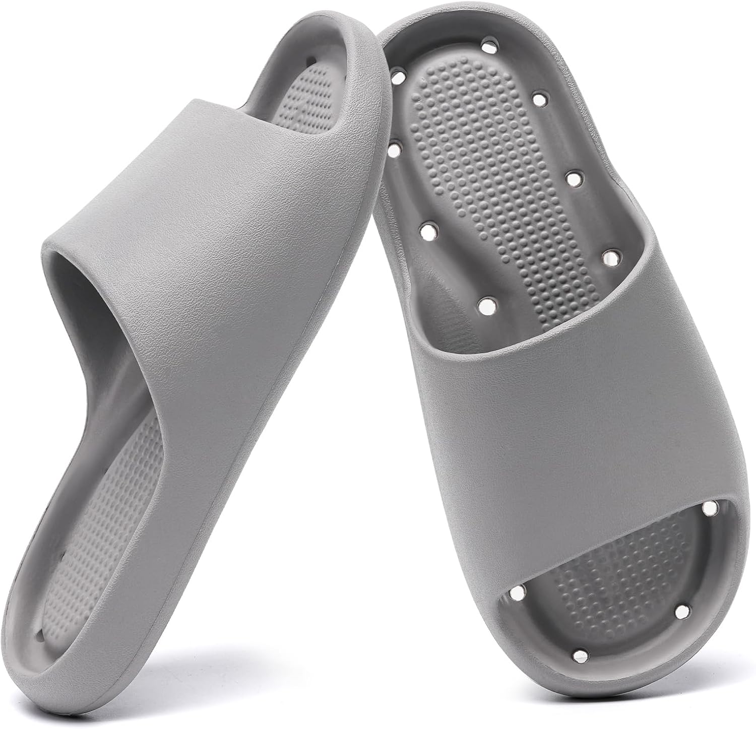 

Шлепанцы GETOEU для душа для женщин и мужчин, массажные сандалии с мягкой амортизацией, серый