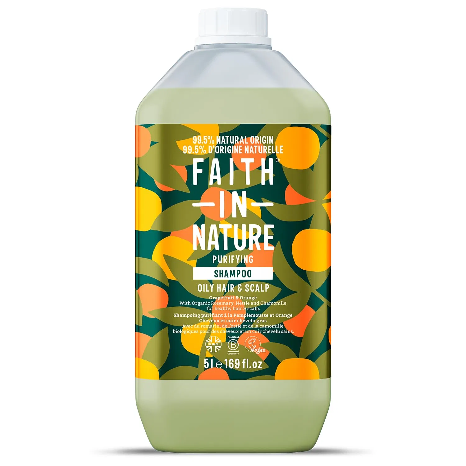 Натуральный шампунь Faith In Nature с грейпфрутом и апельсином, 5 л Faith In Nature